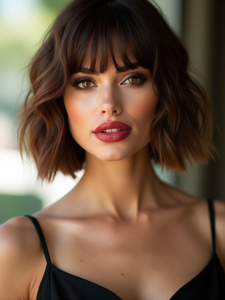 bold tapered cropped bangs
