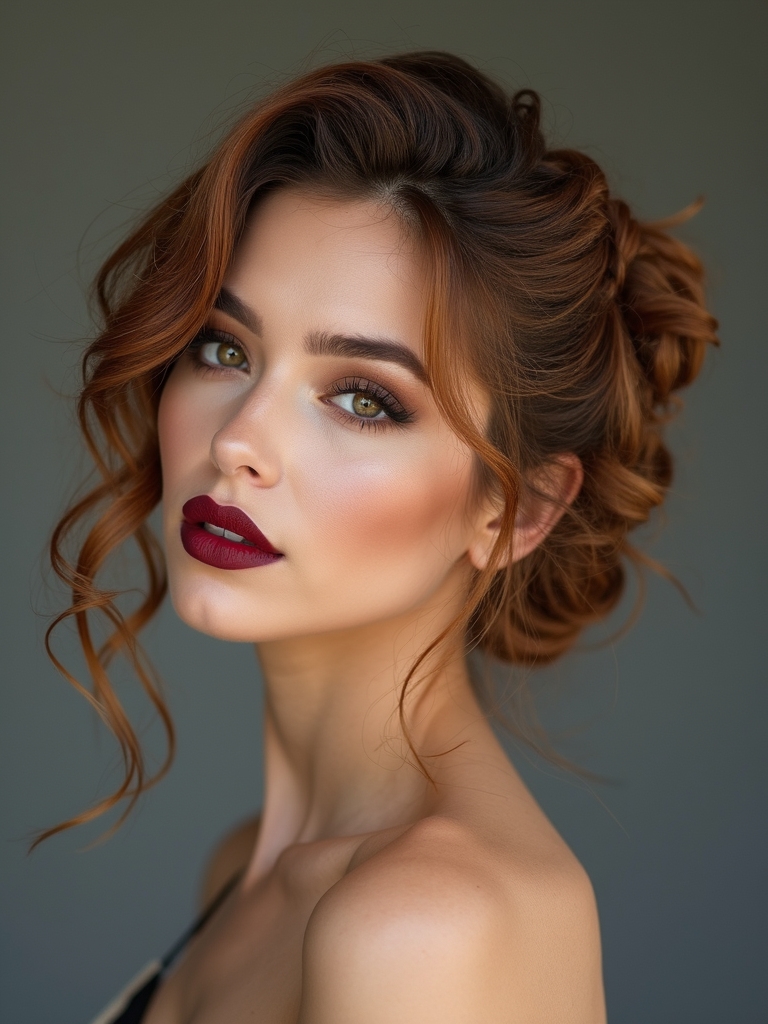 braided bun with bangs