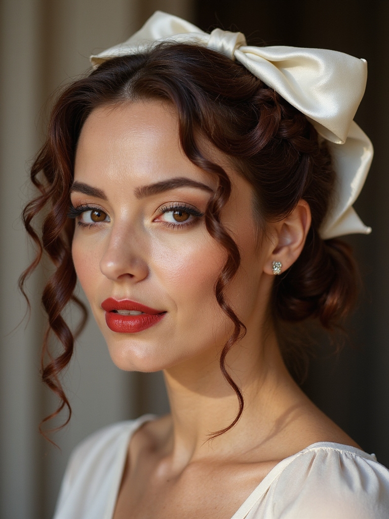braided crown with bow