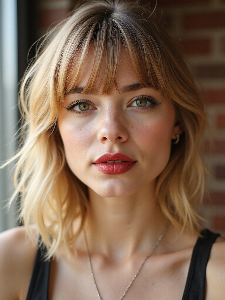 casual tousled micro bangs