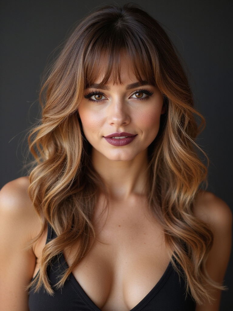 celeb inspired delicate wispy bangs