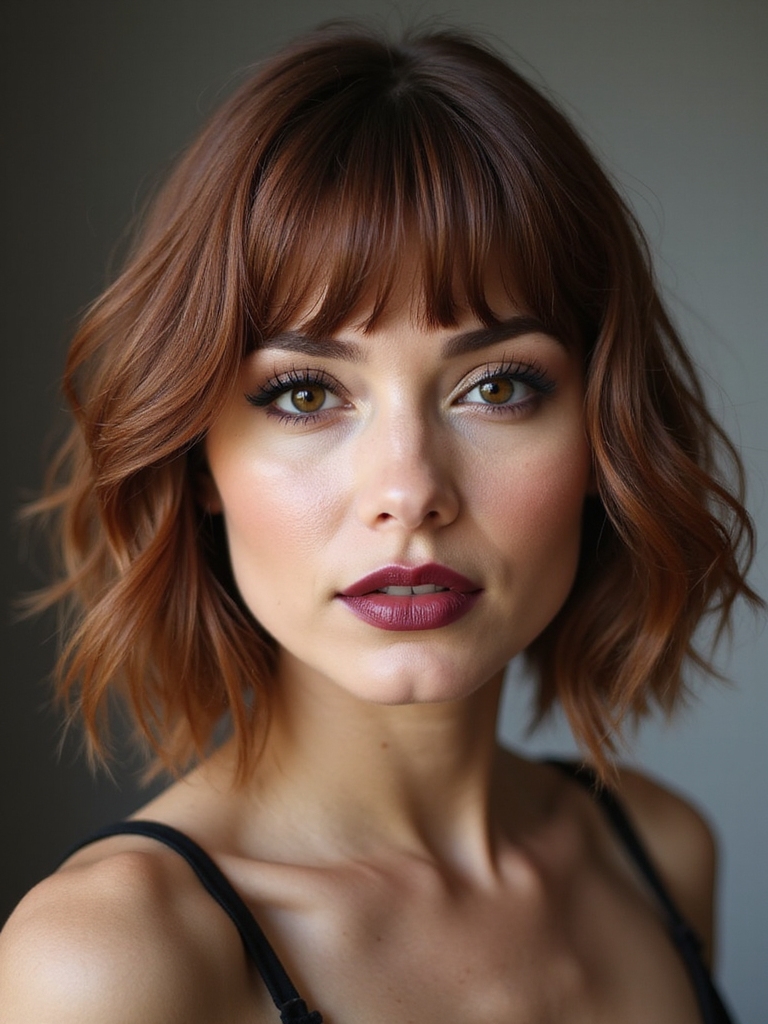 chic short curtain bangs
