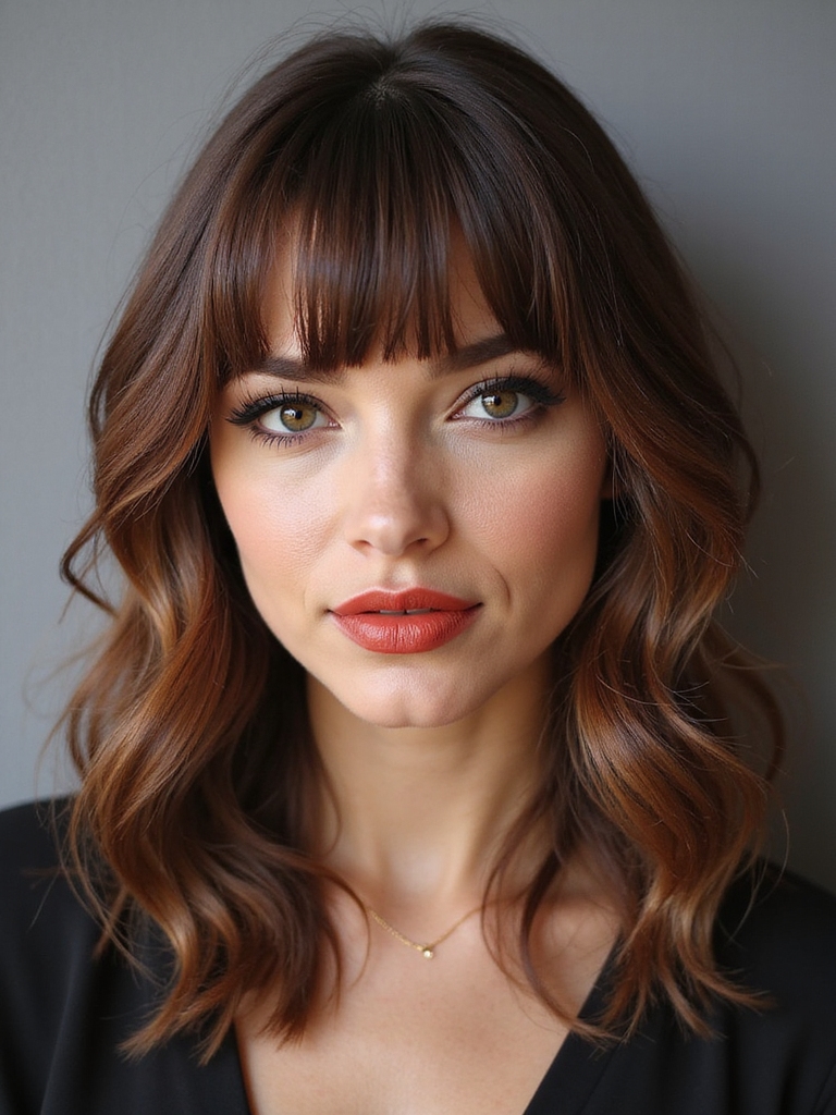 chic timeless bangs haircut