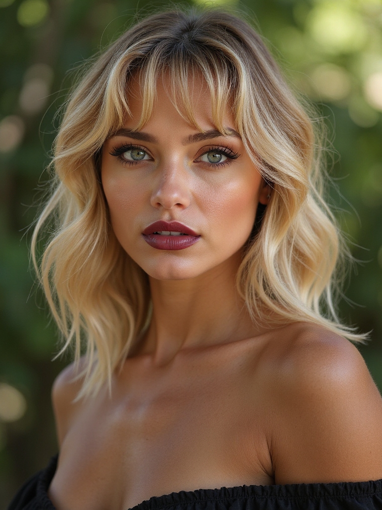 choppy bangs with waves