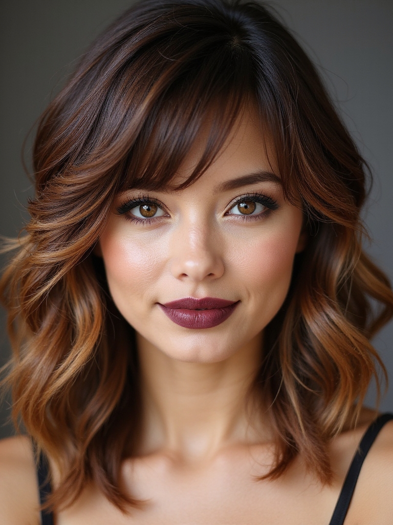 choppy layers wispy side bangs