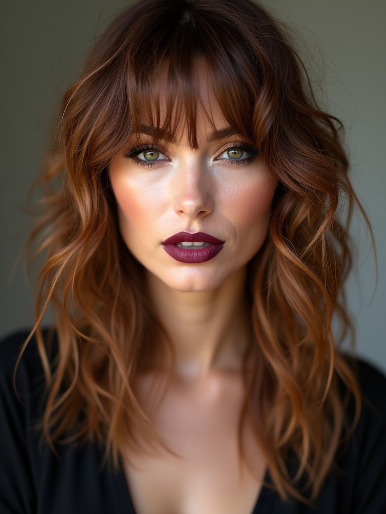 choppy piecey tousled bangs