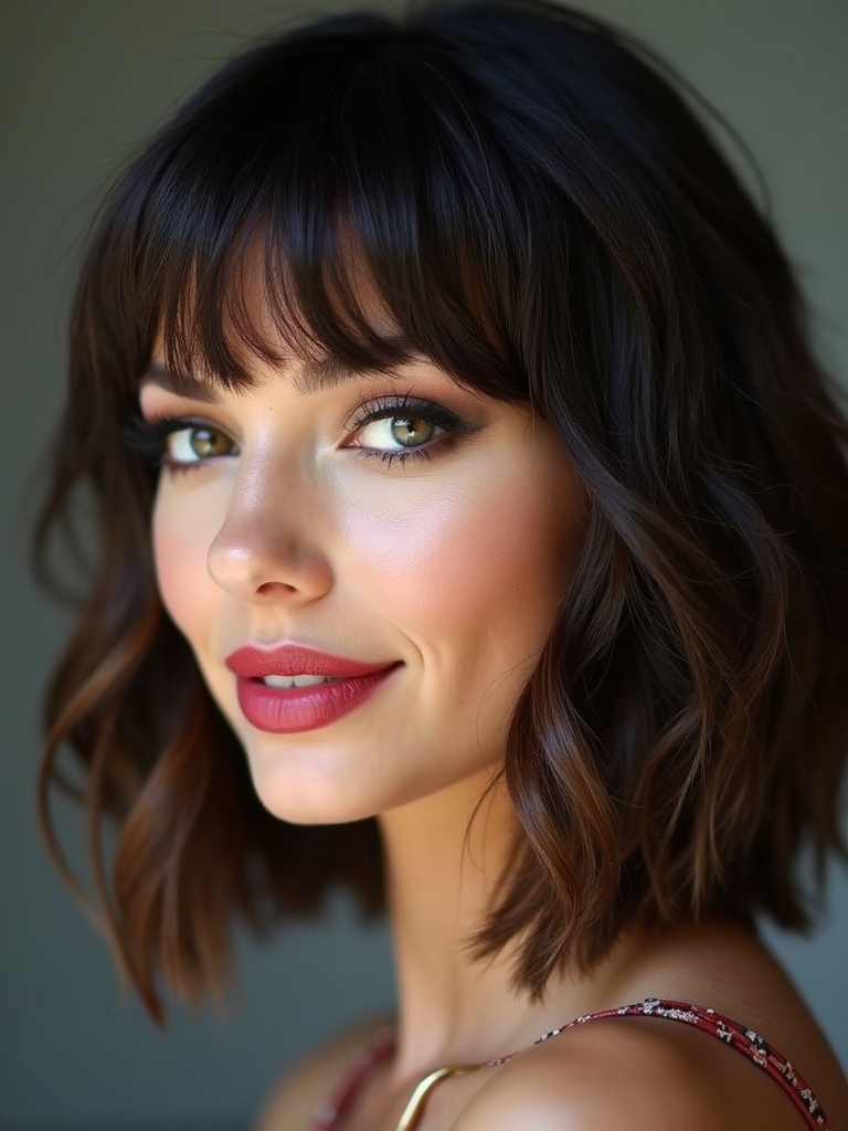 choppy textured airy side bangs