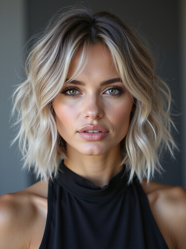 choppy textured modern bob