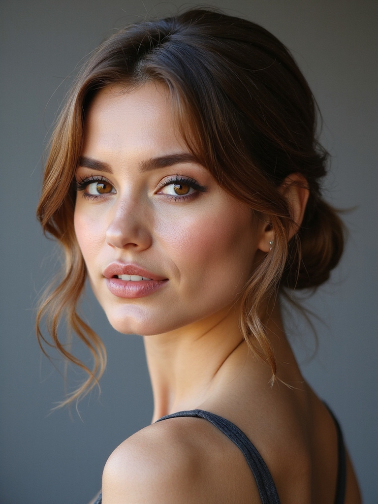 classic low bun with layers