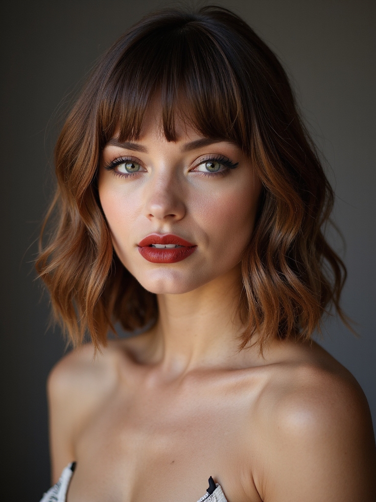 colorful mini bangs ideas