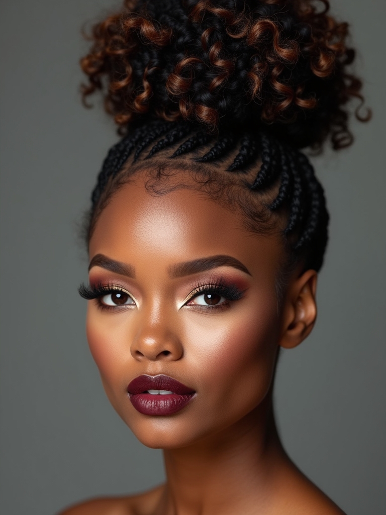 cornrow foundation for secure bun