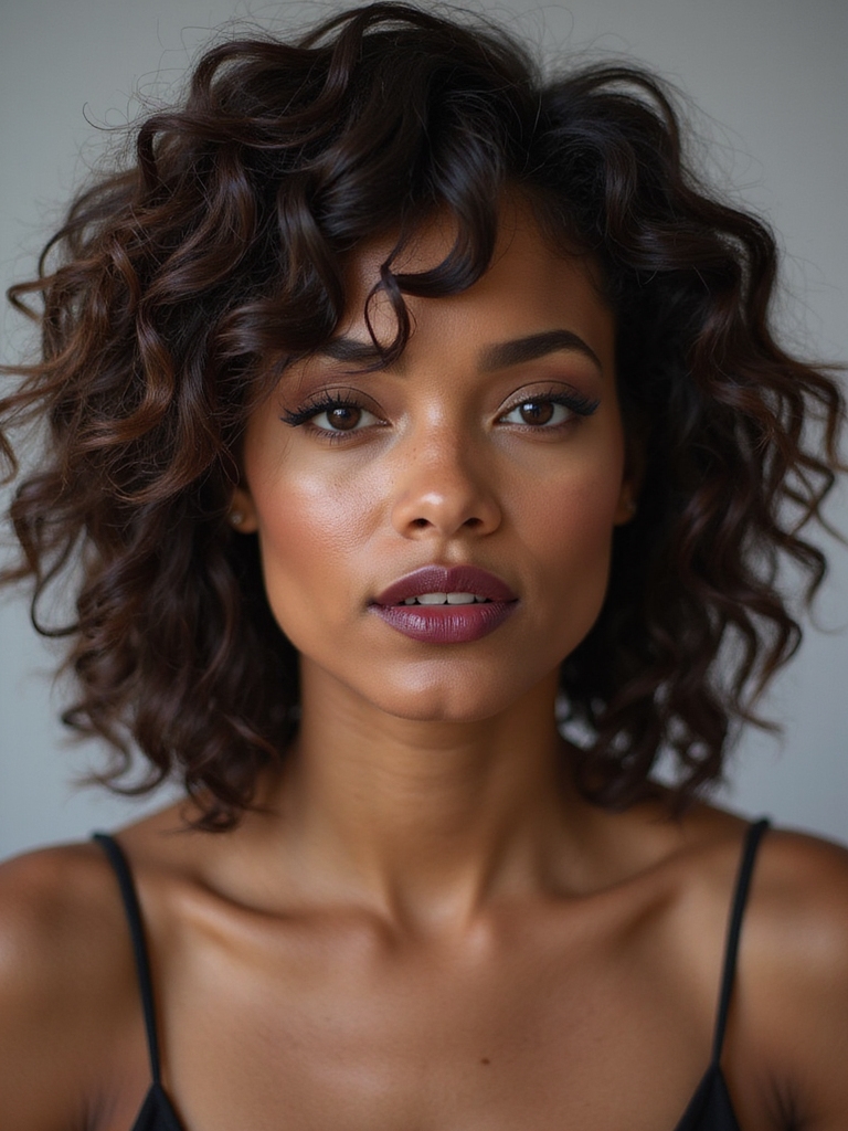 curl friendly wispy bangs styling
