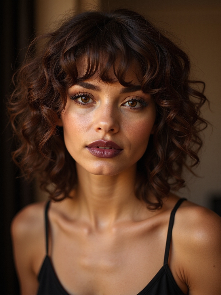 curly side bangs embracing texture