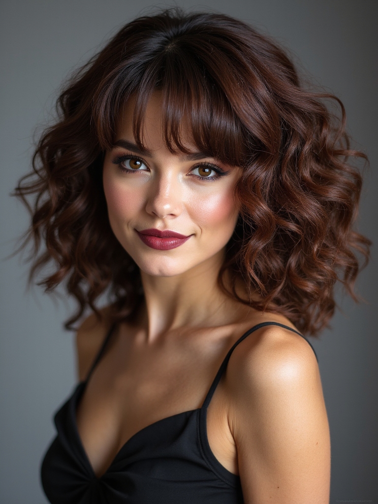 curly side bangs embracing volume