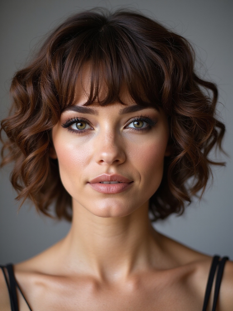 curly textured short sidebangs