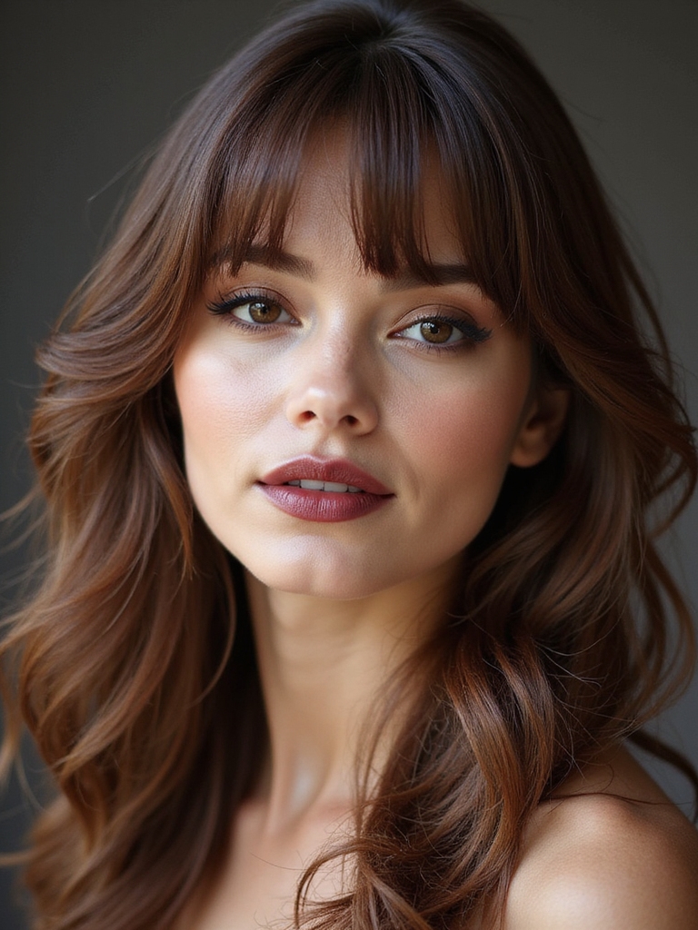 curtain bangs elongate round faces