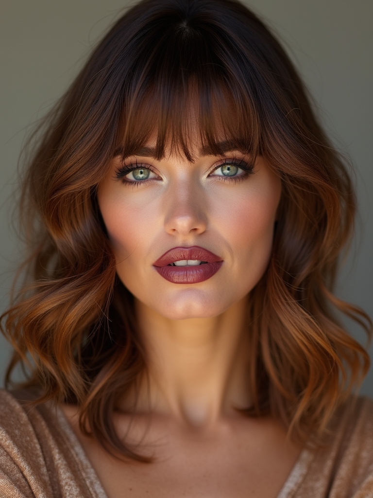 curtain bangs for face lengthening
