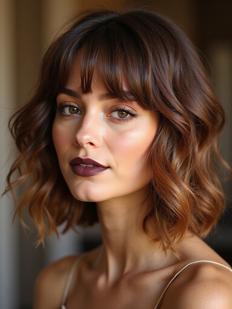 curtain bangs slim round faces