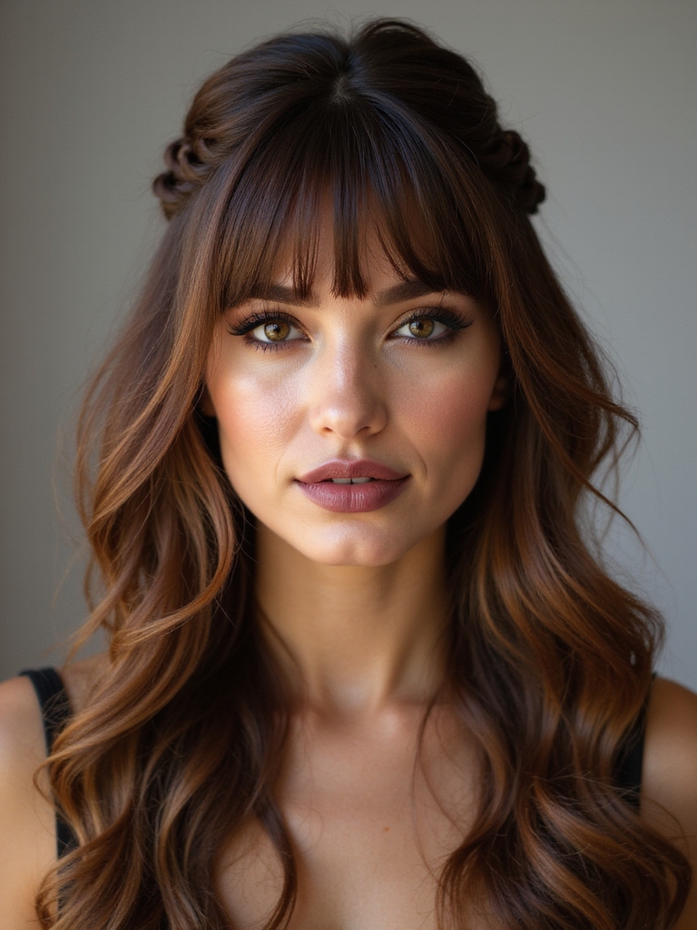 curtain bangs with braids