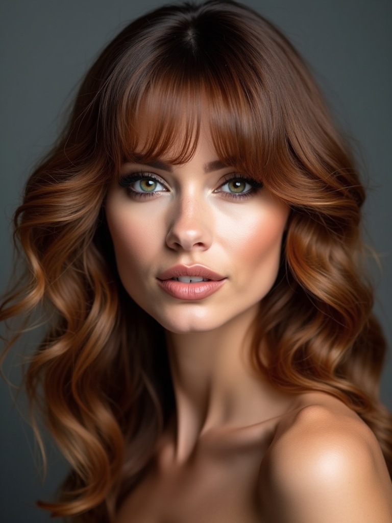 curtain bangs with layered curls