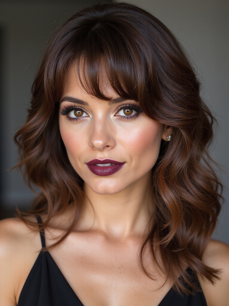 curtain inspired side swoop bangs