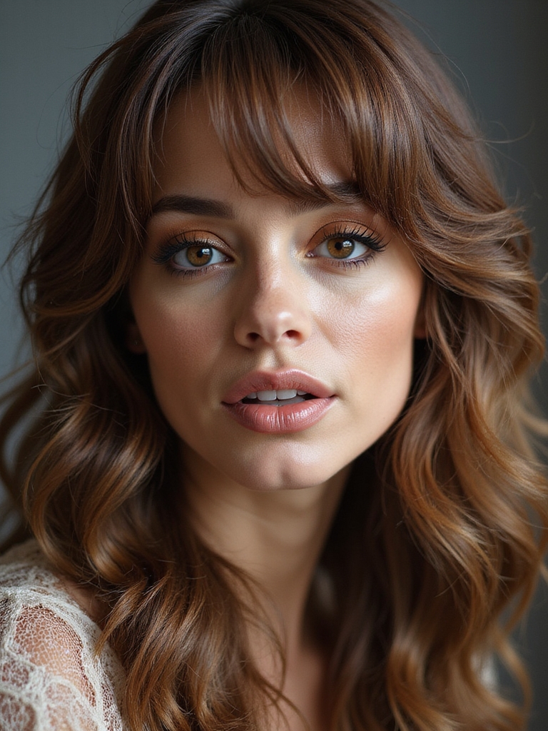 curtain parted wispy feathered bangs