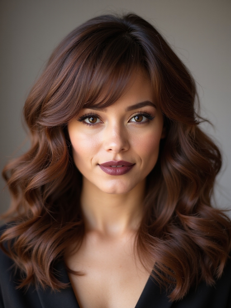 curtain side framed voluminous curls