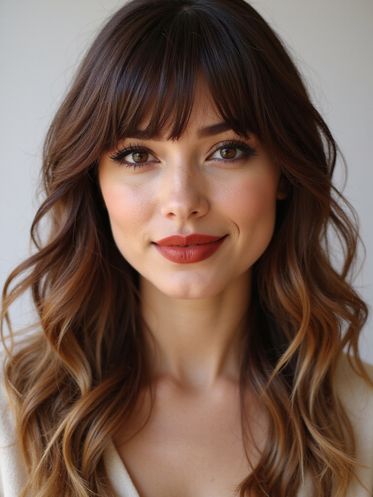 curtain wispy bangs soft waves