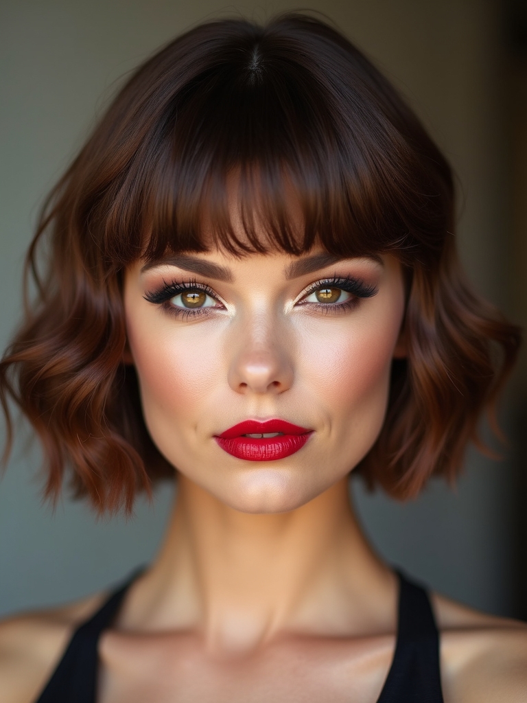 curved above brow rounded bangs