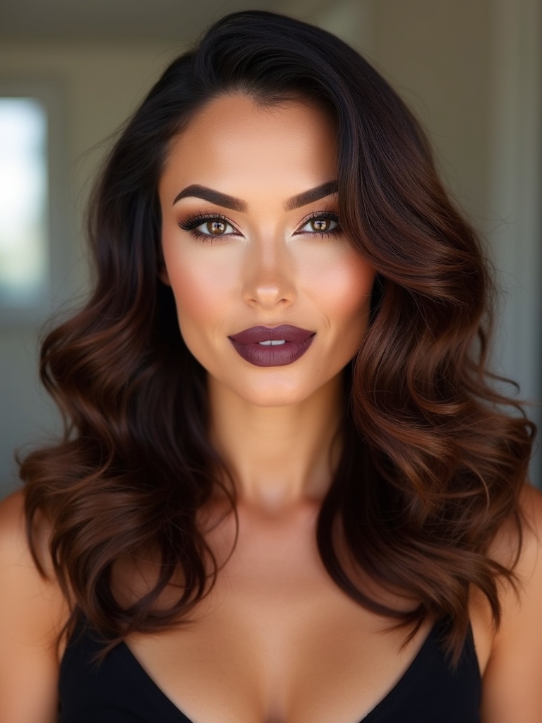 deep side part voluminous curls