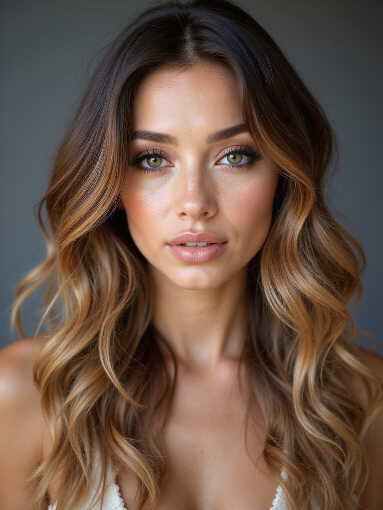 deep side parted beachy waves