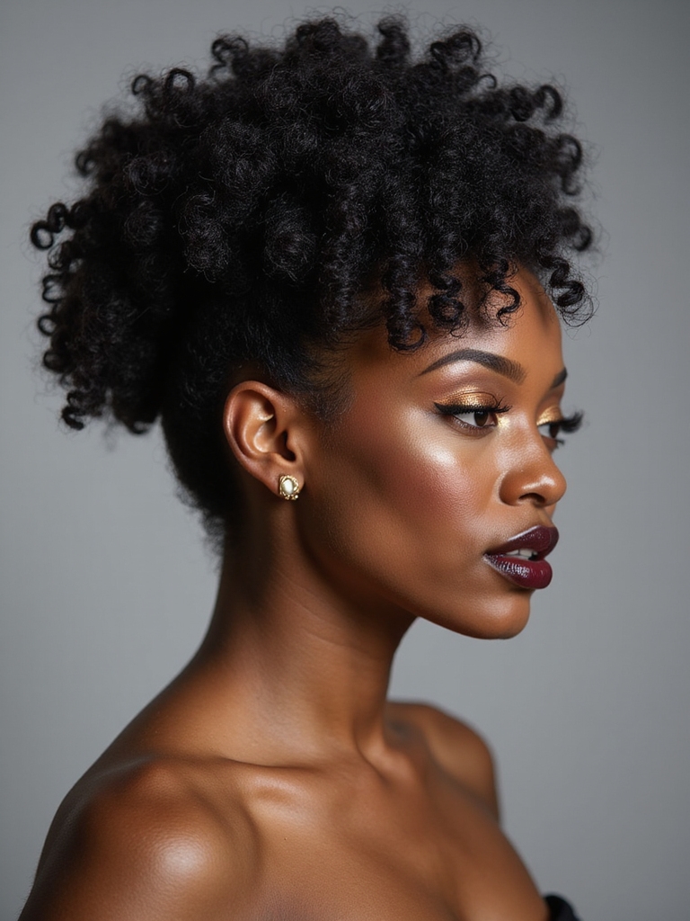 deep side textured curly bun