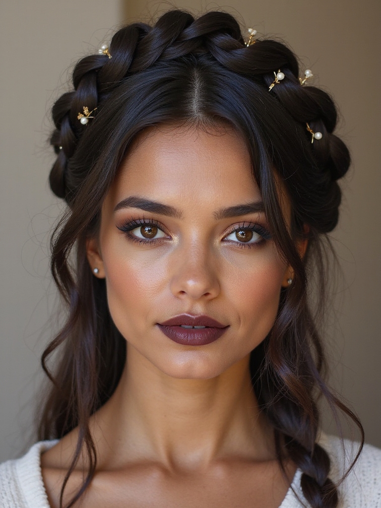 delicate embellished crown braid