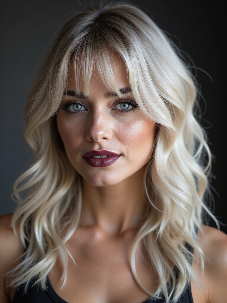 delicate textured wispy bangs