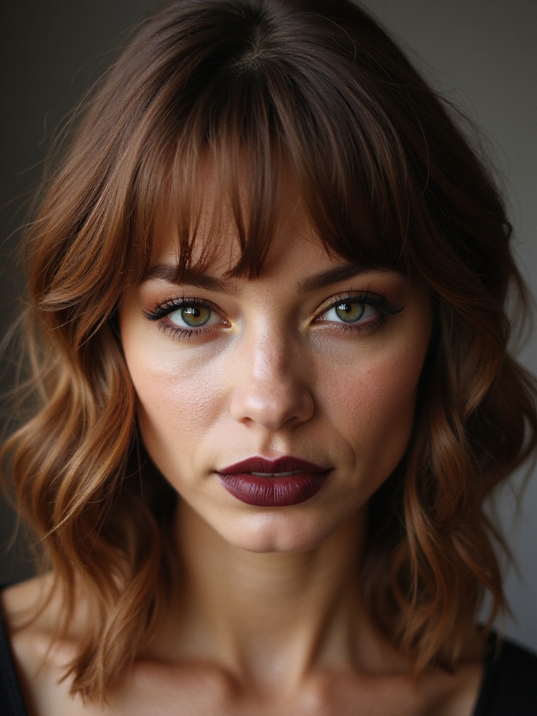 delicate wispy face framing bangs