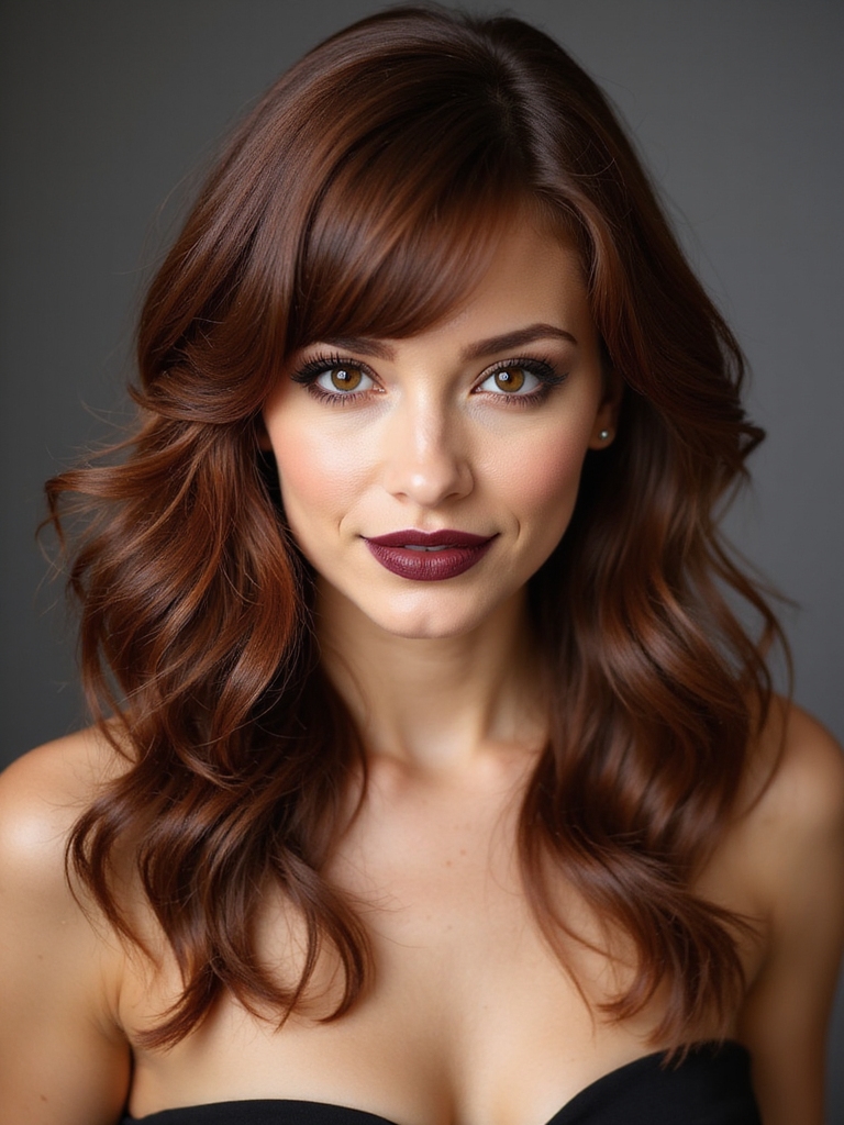 diagonal bangs slimming face