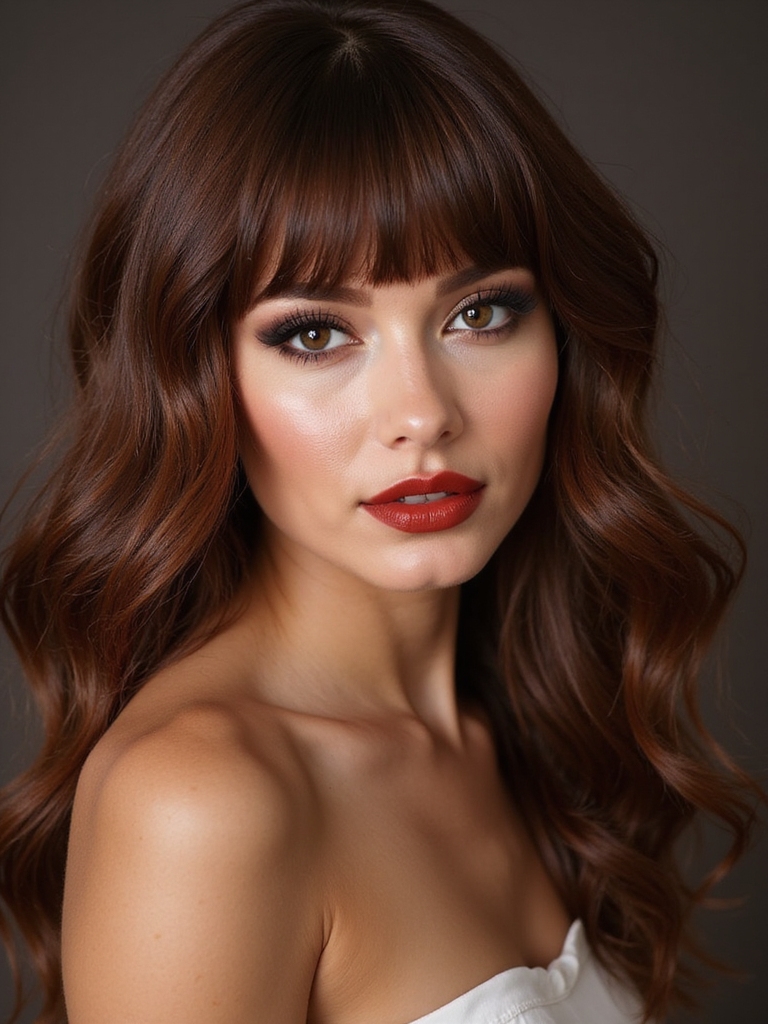 dramatic swept over side fringe