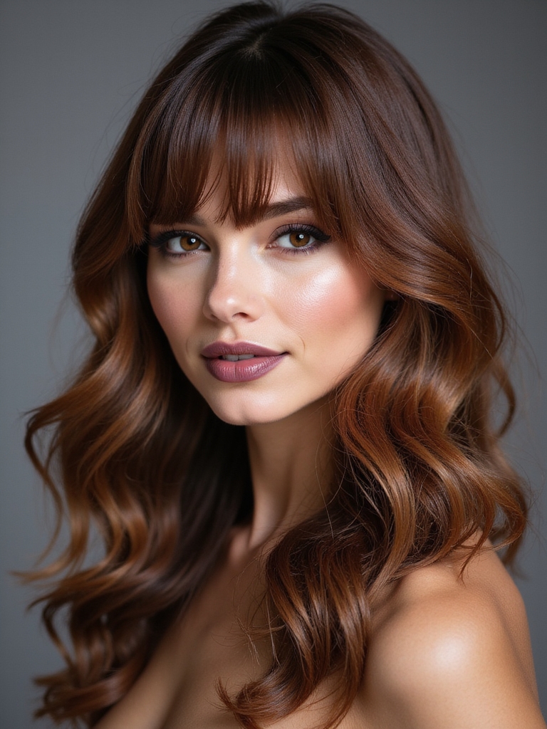 dynamic layered curtain bangs