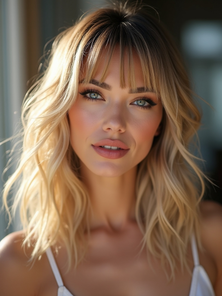 ease wispy bangs into layers