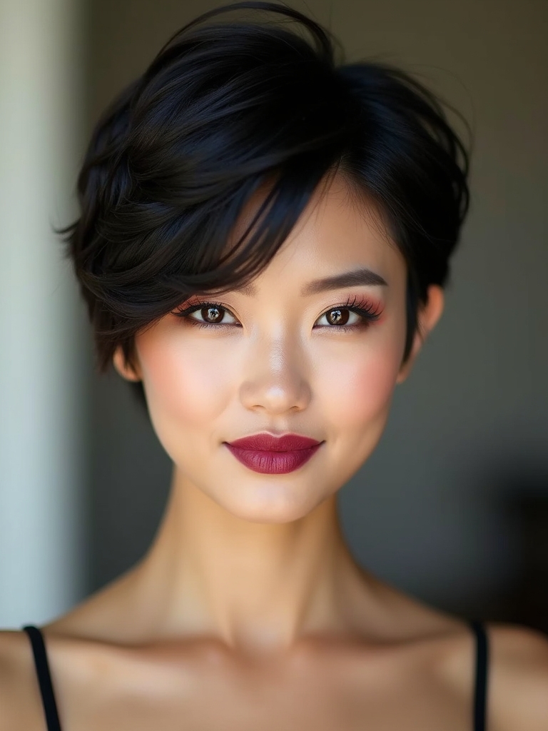 edgy short pixie bangs