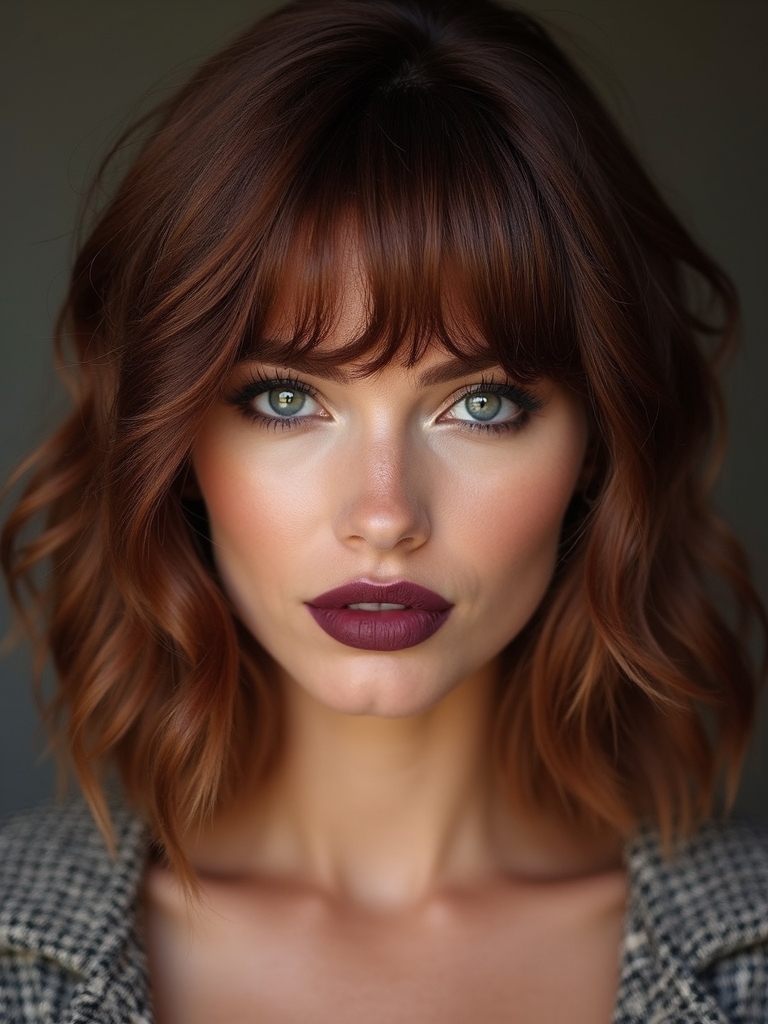 edgy short side bangs