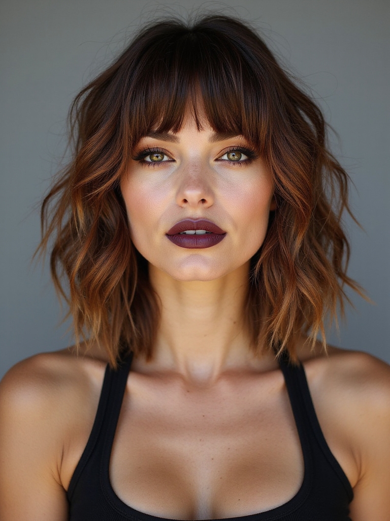 edgy textured choppy micro bangs