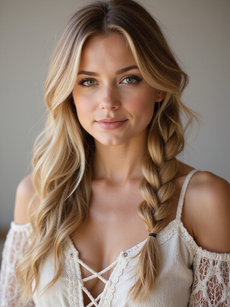 effortless chunky boho sideplait