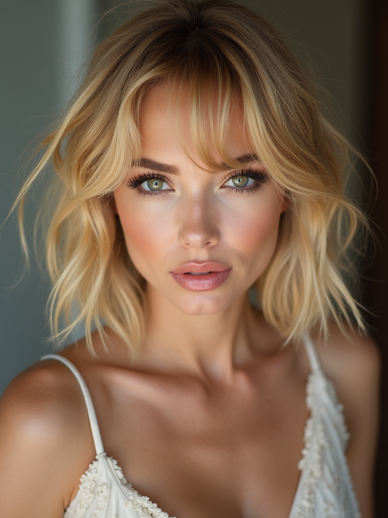 effortless modern face framing bangs