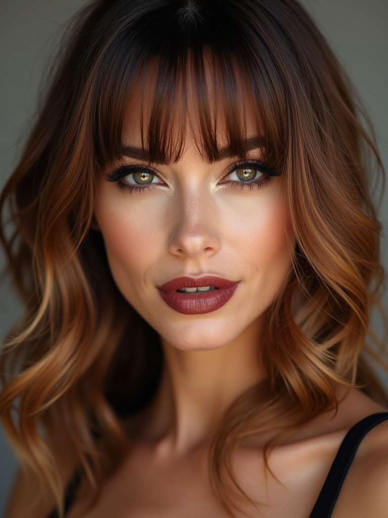 effortless polished side swept bangs