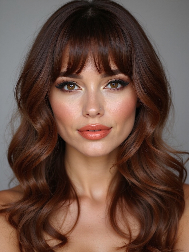 effortless retro curtain bangs