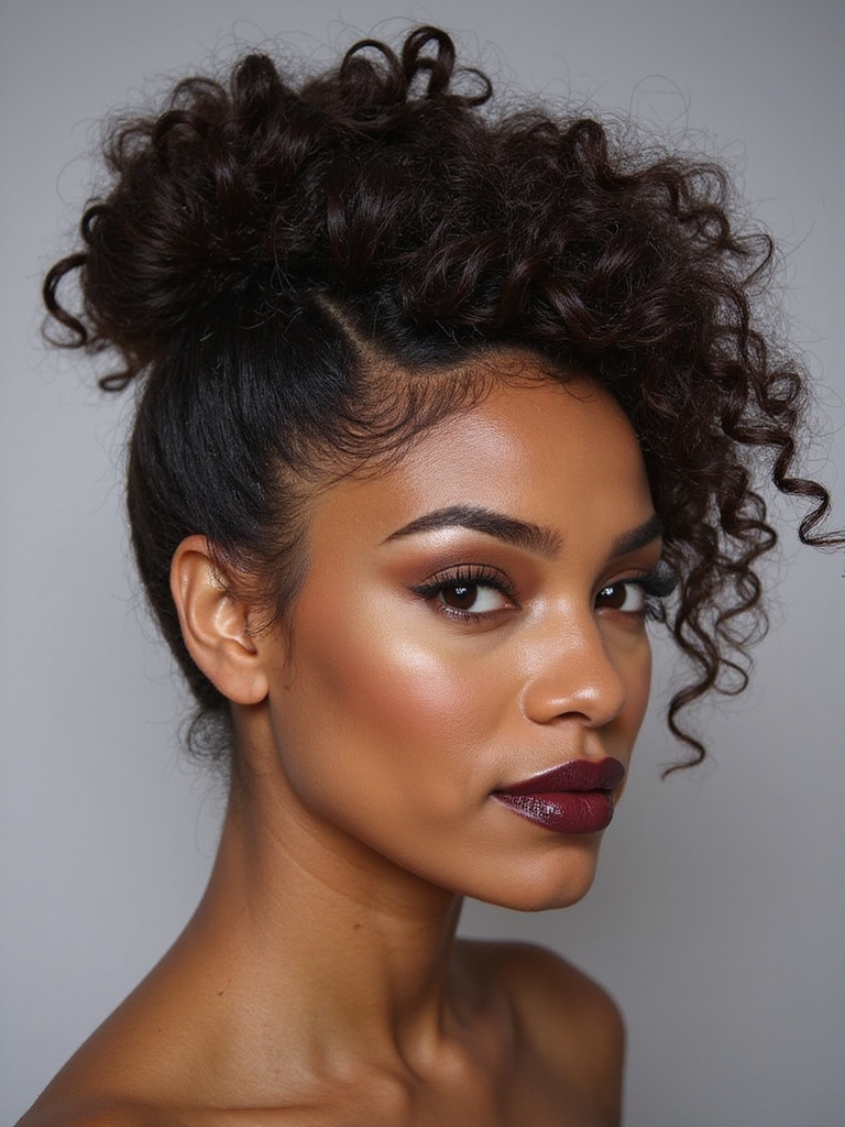effortless romantic loose curly updo