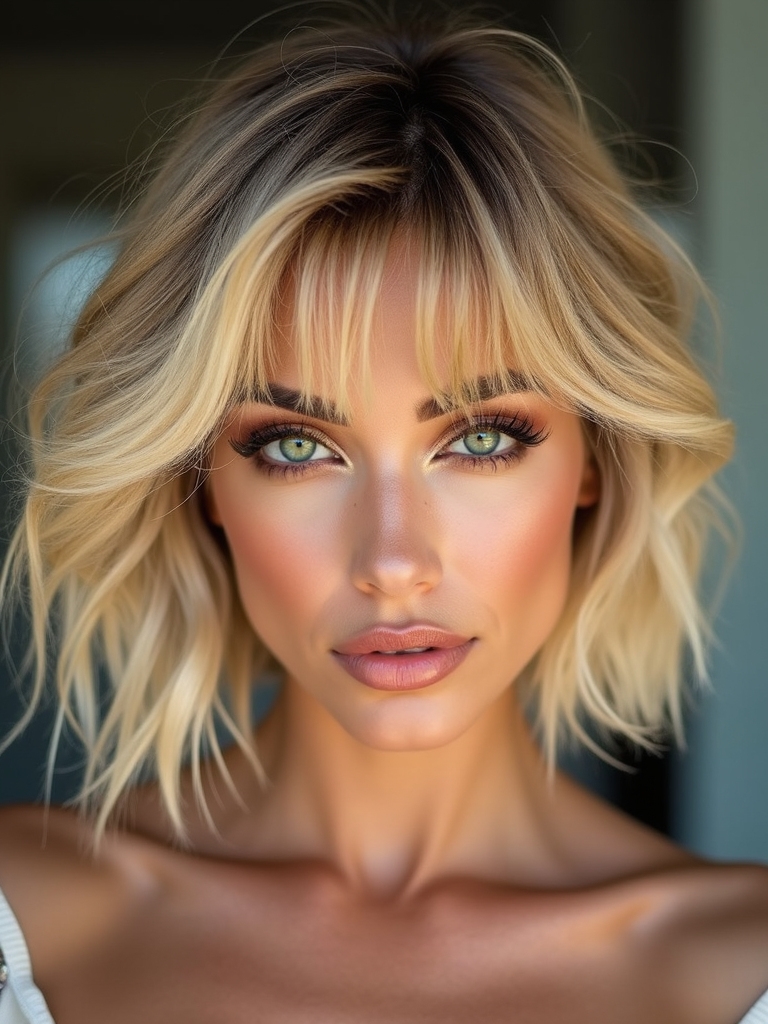 effortless textured wispy bangs