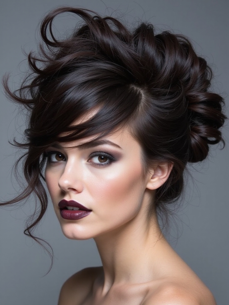 effortlessly undone textured edgy updo