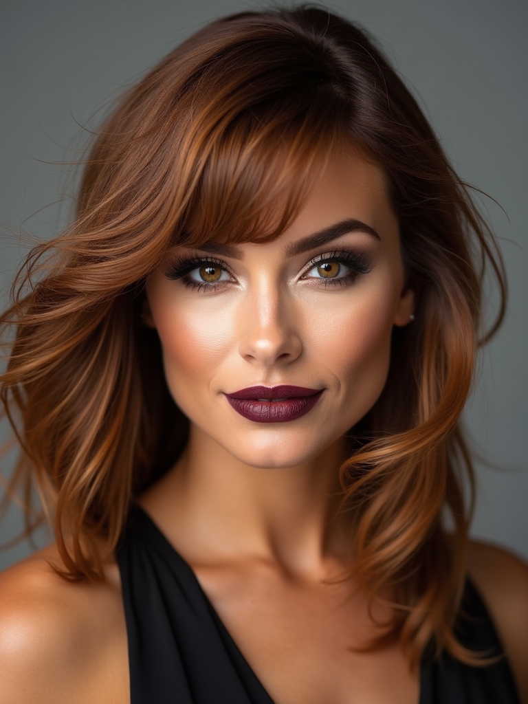 face flattering long sidebangs